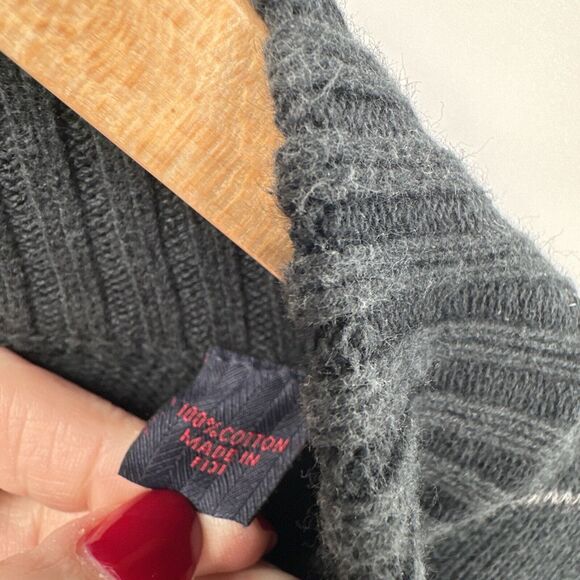 Austin Reed Sweater Mens XXL Black Gray Windowpane Pullover 1/4 Zip Long Sleeve - Picture 8 of 8